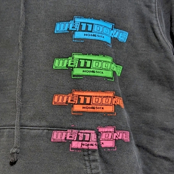 WE11DONE Men's HOODIE "Homesick" 2015 Size Large Distressed Vintage VTG Inspired - Picture 4 of 10